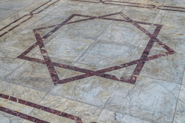 Antique marble floor in arabic mosque