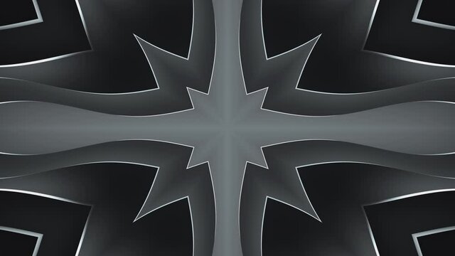 Abstract cross shape black gradient background loop