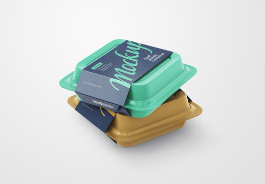 Plastic Food Container Mockup for Creative Design and Branding Projects