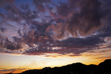 Dramatic sky at sunset, Sao Joao del Rei, Brazil