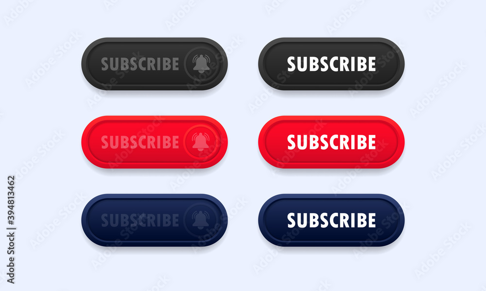 Poster subscribe button set. for websites. vector on isolated white background. eps 10