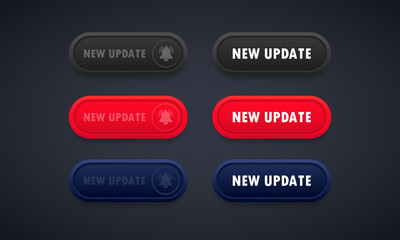 New update button set. For computer, mobile phone, app, website. Vector on isolated background. EPS 10