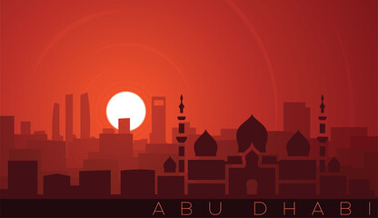 Abu Dhabi Low Sun Skyline Scene