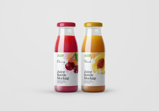 Small Glossy Juice Bottle Mockup for Design and Branding Projects
