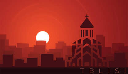 Tbilisi Low Sun Skyline Scene