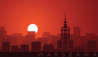 Warsaw Low Sun Skyline Scene