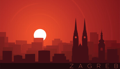 Zagreb Low Sun Skyline Scene