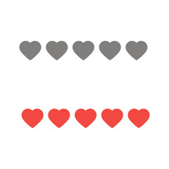 feedback icon heart rate vector five hearts 