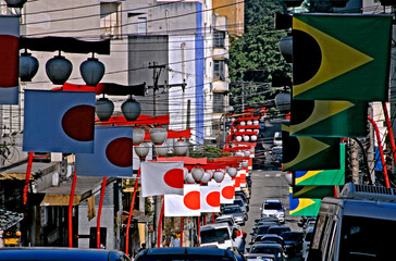 Decoração do Centenário da Imigração Japonesa, bairro da Liberdade. São Paulo. Brasil