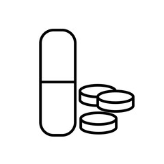 medicine pill vitamin icon line style vector