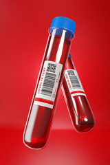 COVID-19 Blood test vials 3D Illustration