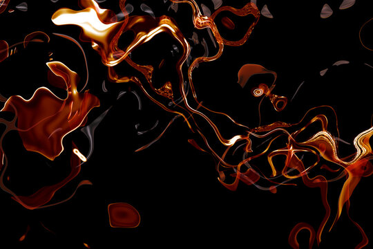 Fluido Liquido Metal  Abstracto Color Marron Y Rojo