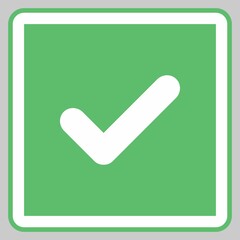 Check marks, Tick marks, Accepted, Approved, Yes, Correct, Ok, Right Choices, Task Completion, Voting. - vector mark symbols in green. Isolated icon.