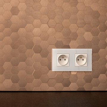 White Sockets In Copper Wall, Close-up