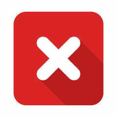 Wrong marks, Cross marks, Rejected, Disapproved, No, False, Not Ok, Wrong Choices, Task Completion, Voting. - vector mark symbols in red. Isolated icon.