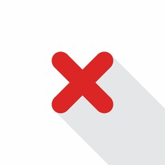 Wrong marks, Cross marks, Rejected, Disapproved, No, False, Not Ok, Wrong Choices, Task Completion, Voting. - vector mark symbols in red. Isolated icon.