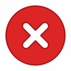 Wrong marks, Cross marks, Rejected, Disapproved, No, False, Not Ok, Wrong Choices, Task Completion, Voting. - vector mark symbols in red. Isolated icon.