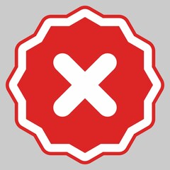 Wrong marks, Cross marks, Rejected, Disapproved, No, False, Not Ok, Wrong Choices, Task Completion, Voting. - vector mark symbols in red. Isolated icon.