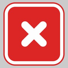 Fototapeta premium Wrong marks, Cross marks, Rejected, Disapproved, No, False, Not Ok, Wrong Choices, Task Completion, Voting. - vector mark symbols in red. Isolated icon.