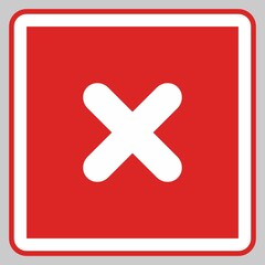 Wrong marks, Cross marks, Rejected, Disapproved, No, False, Not Ok, Wrong Choices, Task Completion, Voting. - vector mark symbols in red. Isolated icon.