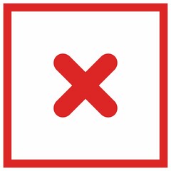 Fototapeta premium Wrong marks, Cross marks, Rejected, Disapproved, No, False, Not Ok, Wrong Choices, Task Completion, Voting. - vector mark symbols in red. Isolated icon.