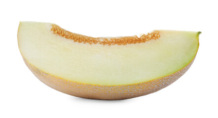 Piece of delicious honeydew melon isolated on white
