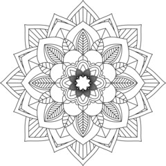 Easy Mandala coloring book simple and basic for beginners, seniors and children. Set of Mehndi flower pattern for Henna drawing and tattoo. Decoration in ethnic oriental, Indian style.