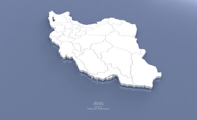 Obraz premium Iran Map 3d. National map 3D rendering set in Middle East Countries..