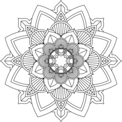 Easy Mandala coloring book simple and basic for beginners, seniors and children. Set of Mehndi flower pattern for Henna drawing and tattoo. Decoration in ethnic oriental, Indian style.