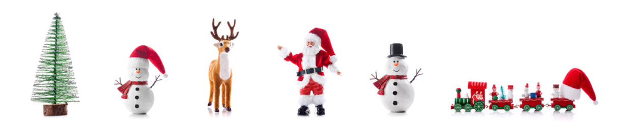 Fototapeta na wymiar Christmas objects isolated on white background