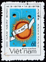 Postage stamp Vietnam 1979 equation, sun, planets