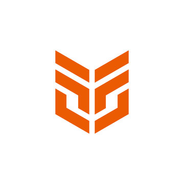 abstract letter ff simple geometric badge logo vector