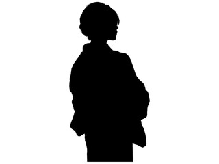 和服女性シルエット_4