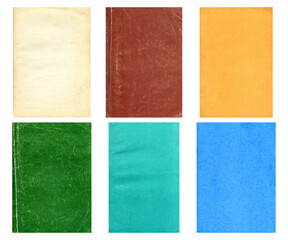 Fototapeta premium Paper and textile textures set. Blank old pages with rough faded surface. Perfect for background and vintage style design. Empty place for text.