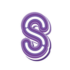 letter S in purple neon font