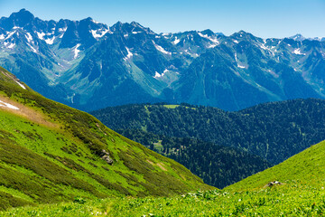 Beautiful mountain landscape at Caucasus mountains.