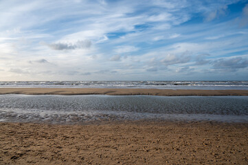 Obraz premium North sea in winter near Zandvoort in Netherlands