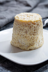 Cheese collection, French soft Chabichou of Poitou cheese made from goat milk in region...