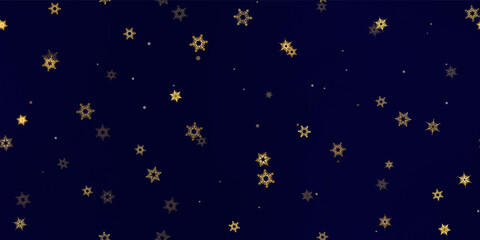 Obraz na płótnie Canvas Gold snowflakes holiday seamless pattern.