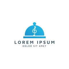 kitchen and music negative space logo design