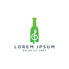 bar and music negative space logo design