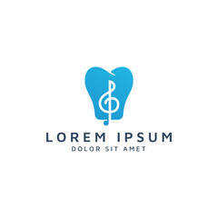 dental and music negative space logo design