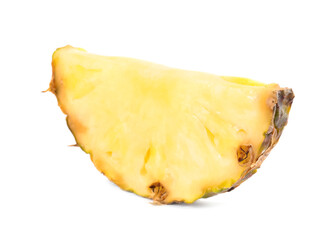 Slice of fresh pineapple isolated on white