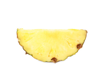 Slice of fresh pineapple isolated on white