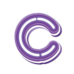 letter C in purple neon font