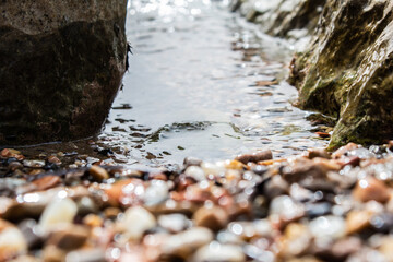 Colorful pebbles on the seaside of Chios Island