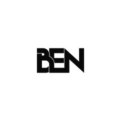 Obraz premium ben letter original monogram logo design