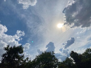 clouds and sun beams