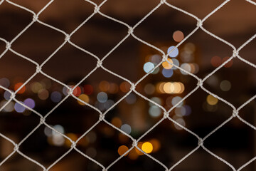 Fototapeta premium Blurry and bokeh view of a window with protection screen