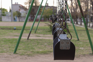 Empty children s playground during coronavirus time.